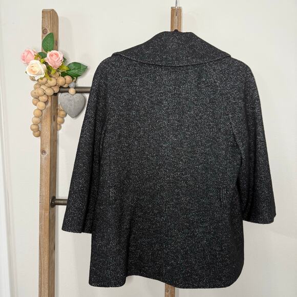 Ann Taylor Black Gray Wool Blend Blazer Size 10 - Picture 6 of 8
